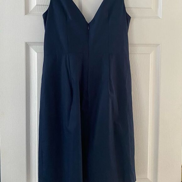 J. Crew Navy V -Neck Wrap Mini Dress Size 2 business casual excellent condition - Picture 4 of 11